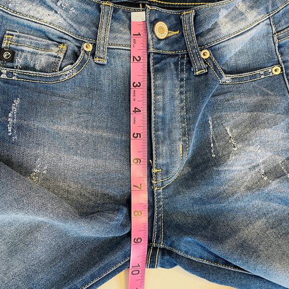 KanCan Estilo Blue Denim Stretch Mid Rise Skinny Leg Stretch Y2K Jeans W3/25 - Picture 10 of 13